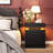 Westerly Modern Style Wooden Nightstand with LED Light and Storage Drawers-979660406