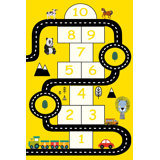 Tapis jaune / noir en polyester tissé à la machine Howery