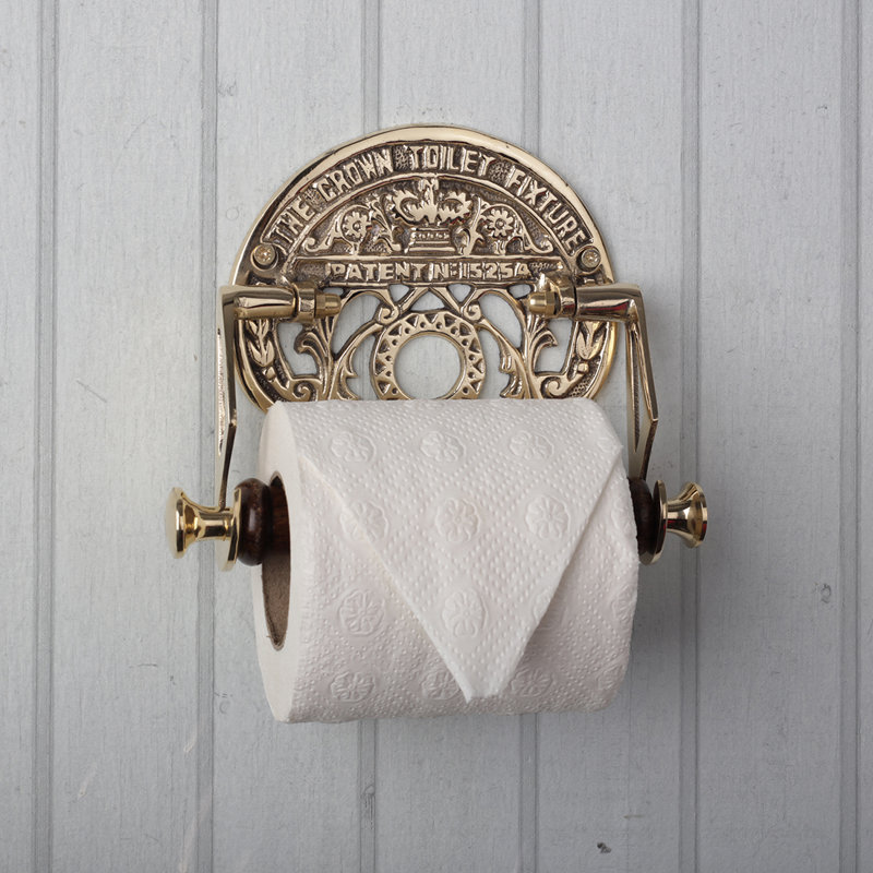 Aghen Wall Mounted Toilet Paper Holder, Brass