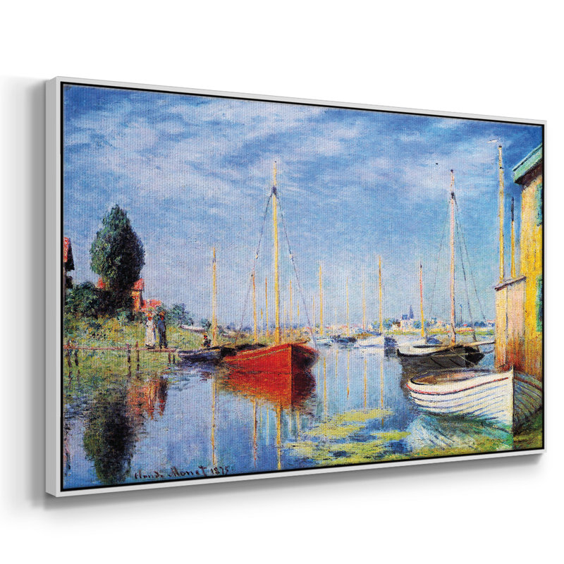 Impression sur toile, "Pleasure bateaux at Argenteuil" par Claude Monet, Blanc, H 17 po x l 25 po x P 2 po