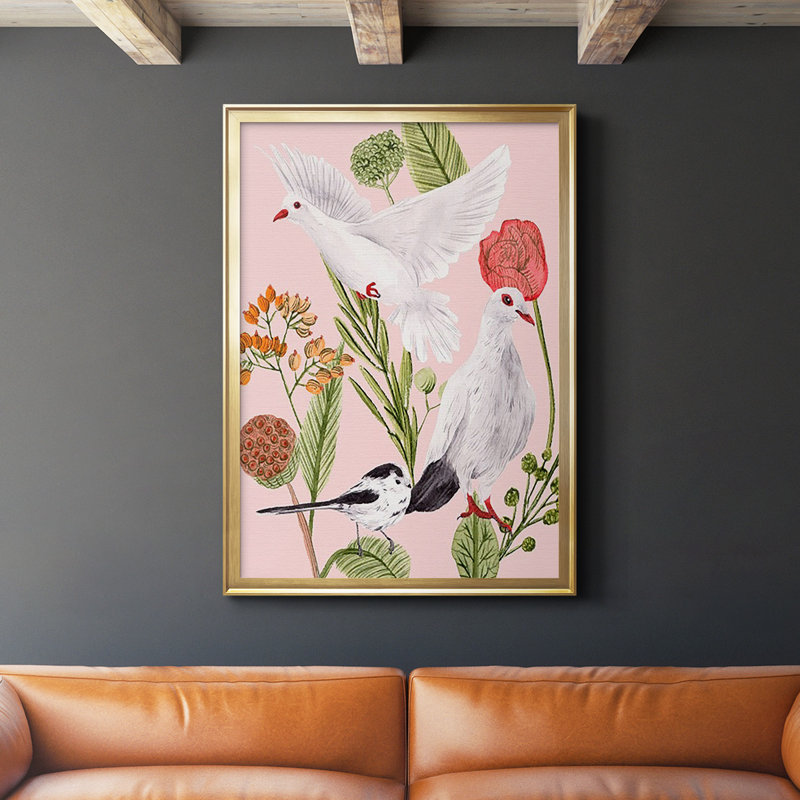 Oiseaux en mouvement I, Or, H 36,5 po x l 26,5 po x P 1 po