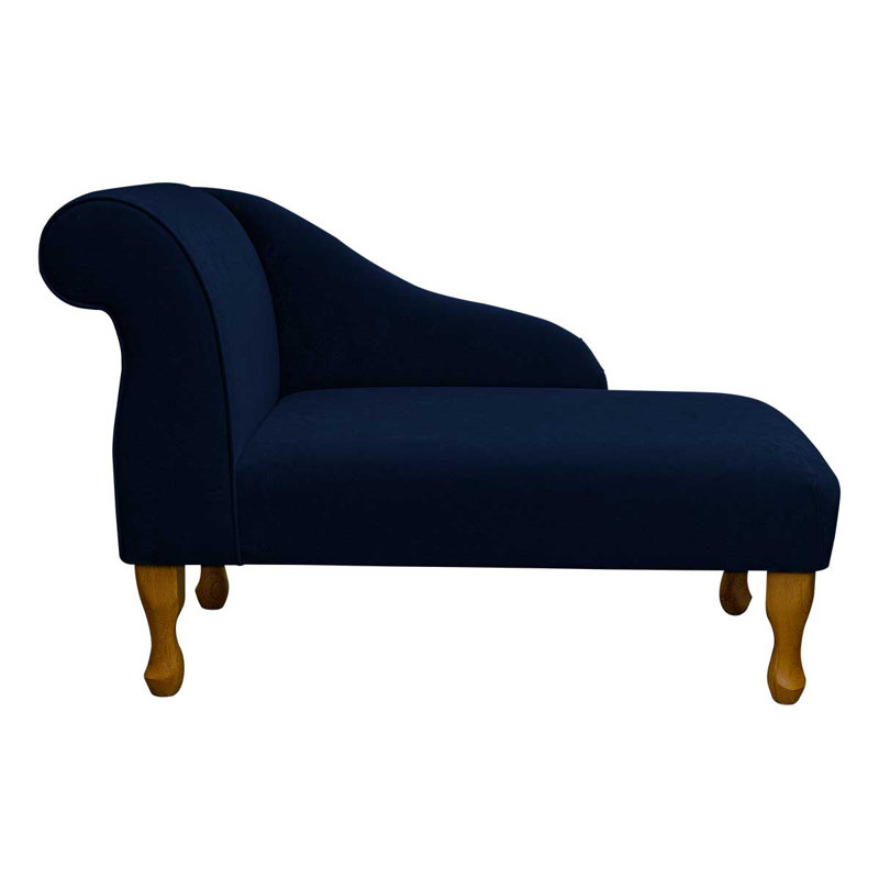 Upholstered Chaise Lounge, Dark Blue