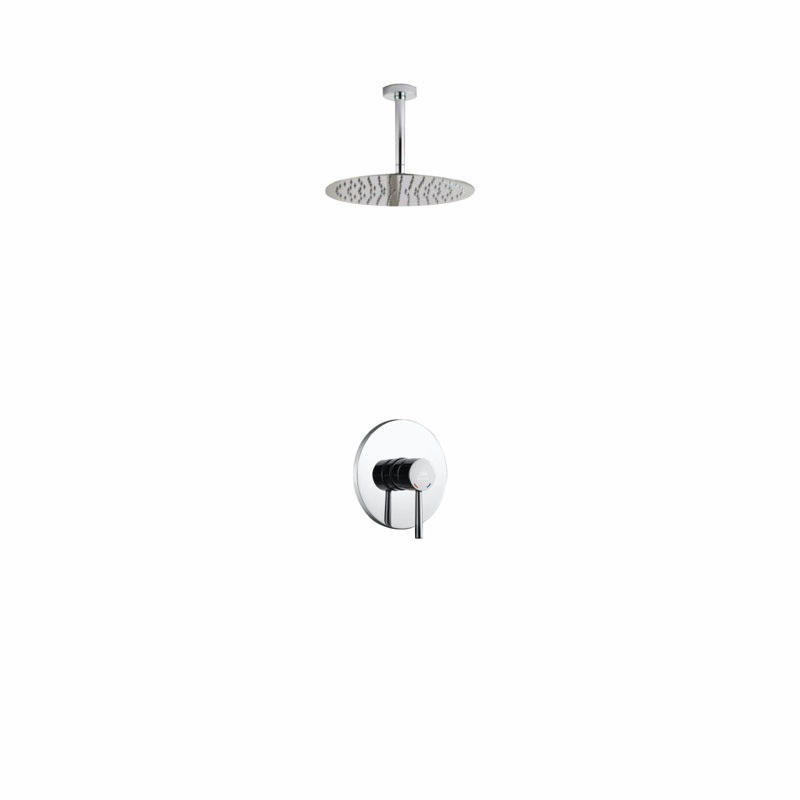 Système de douche à pression équilibrée avec valve brute Aqua Rondo, Chrome