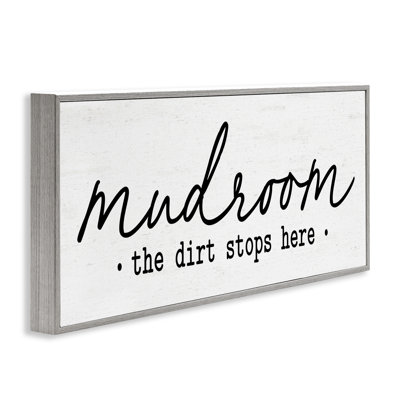 Mudroom Script Dirt Stops Here Framed Giclee, design by Lettered and Lined