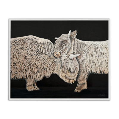  Hugging Cattle on Framed Giclee Art by Ashley Justice