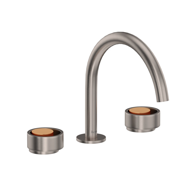 Eclissi™ Widespread Bathroom Faucet with Drain Assembly, Satin Nickel/Saitn Gold