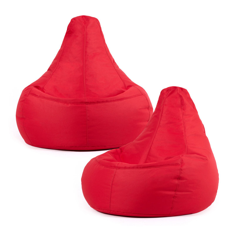 icon Dalton Medium Beanbag Outdoor Black Set of 2, Red
