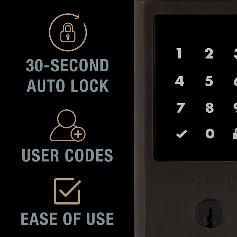 Single Cylinder Smart Deadbolt Z-Wave Technology, Venetian Bronze