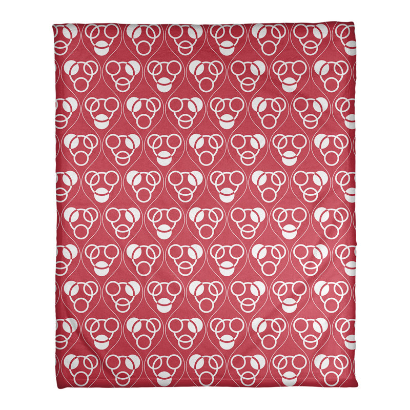Couverture polaire à cercles classiques, l 60 po x L 80 po, Rouge / Blanc