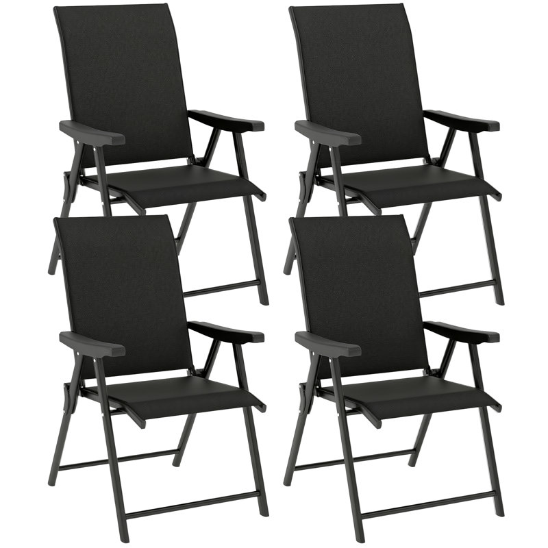 Outdoor Patio Dining Armchair, 4, Black