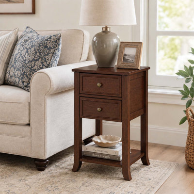 Manhattan 2 Drawer End Table with Shelf