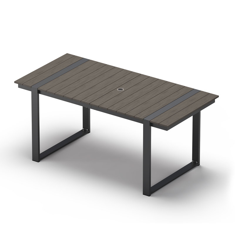 Table de salle à manger de patio, Gris / Gris foncé