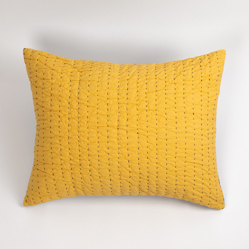 Tane Blue & Orange Pillow Sham, Standard, Brick/Charcoal