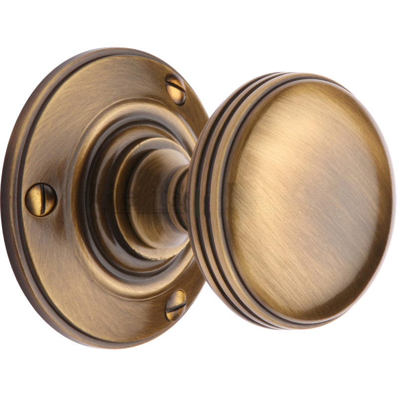 Heritage Brass Heritage Mortice Knob on Rose Richmond Design, Antique Brass