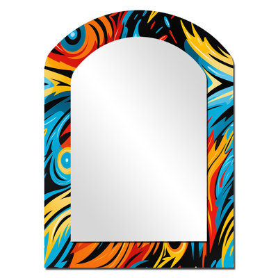 Nhien - Blue Modern Arch Wall Mirror