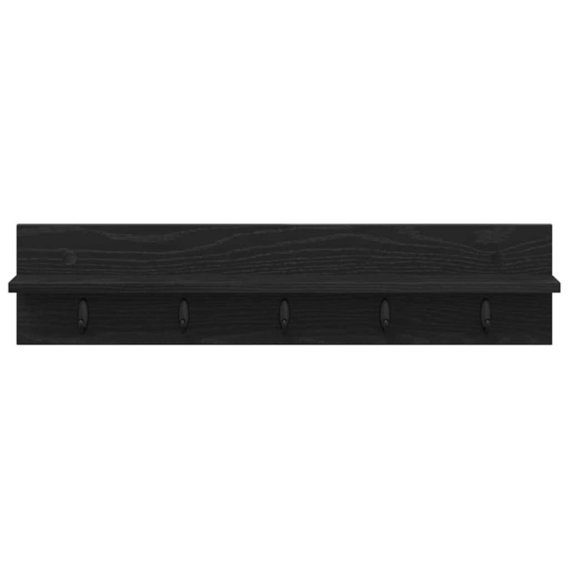 Wall-Mounted Coat Rack With Shelf 80 X 10.5 X 18 Cm, Black Oak