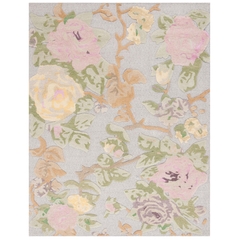 602 Area Rug In Pink / Grey, Rectangle 8' x 10'