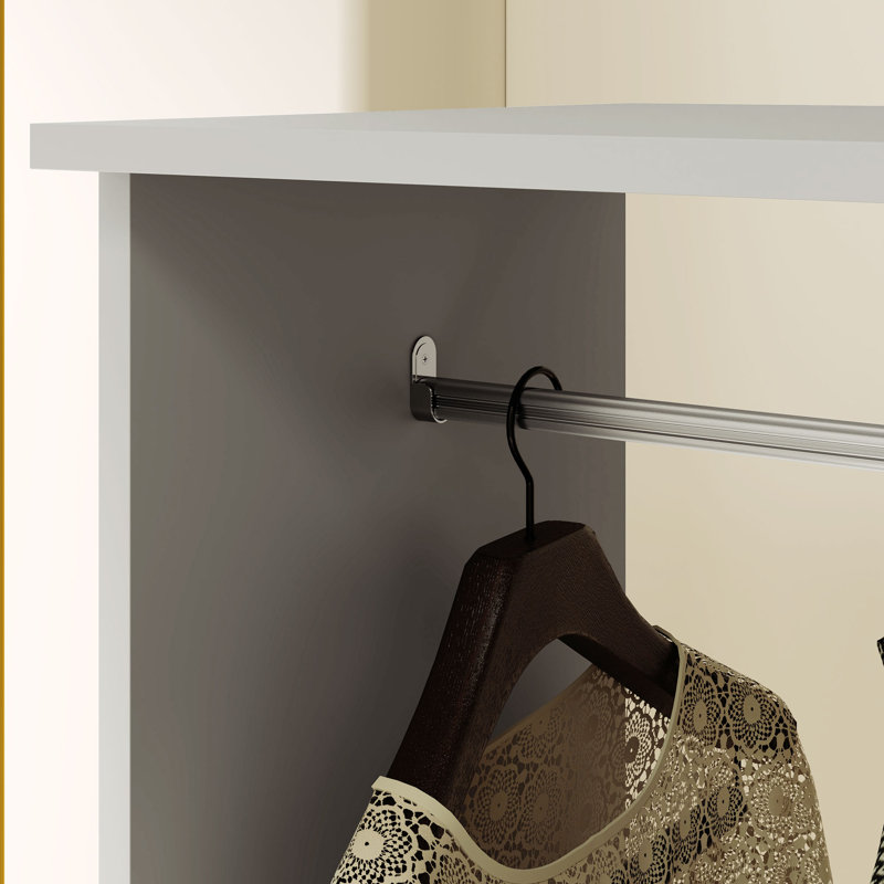 80cm Adjustable Portable Wardrobe, Grey