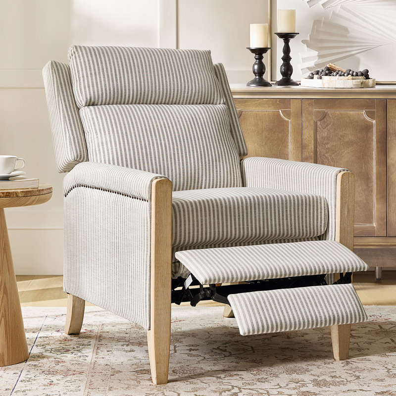 Fauteuil inclinable de 28,74 po Terren, Gris rayé étroit