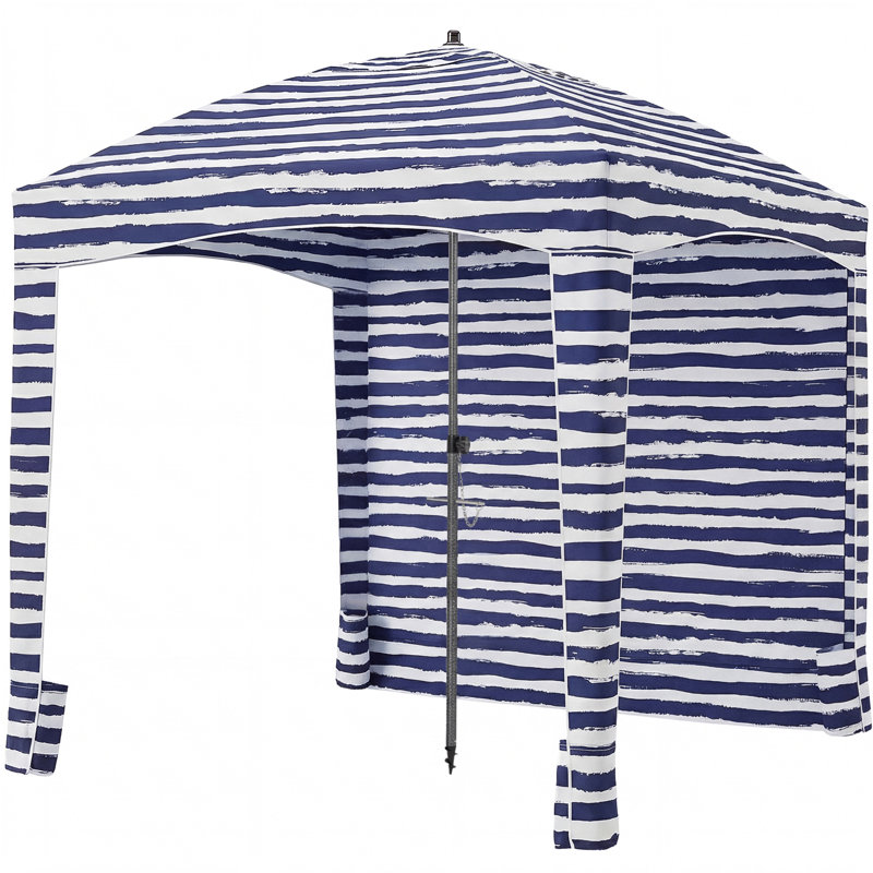 Auvent de plage portatif carré 6 pi x 6 pi avec paroi latérale amovible, Light blue
