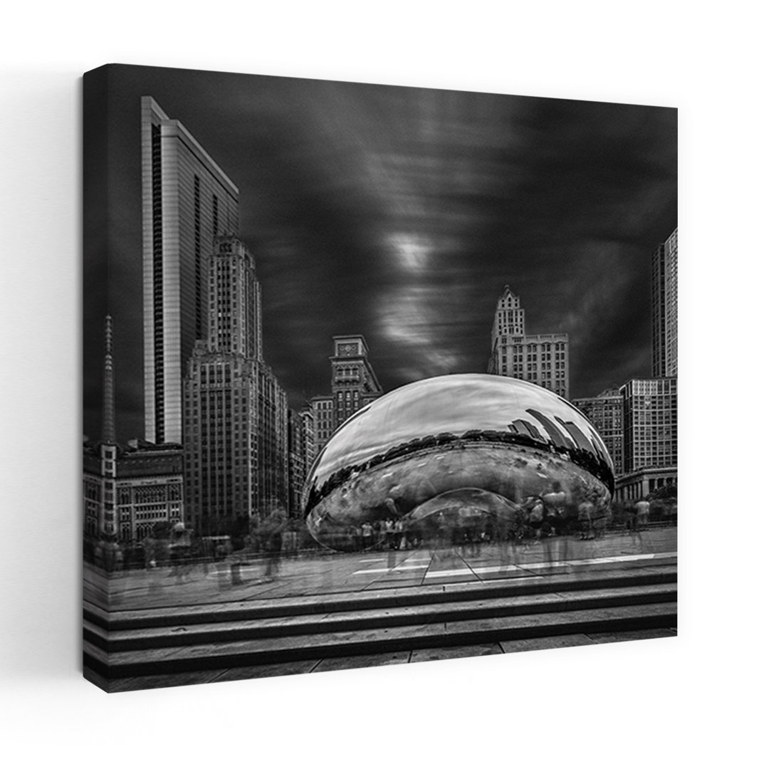 Cloud Gate Abstract Contemporary Architecture City Wall Art by Shelley Quarless - Wrapped Canvas Print