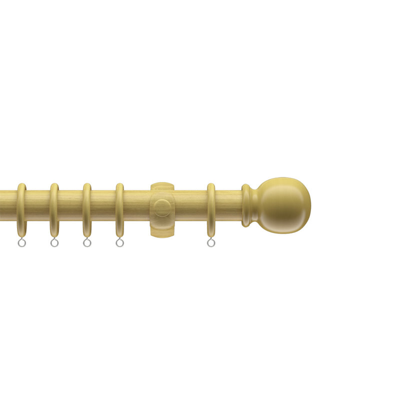 Madalene Wood Single Curtain Pole, 6.70cm H x 252cm W x 9cm D, Light Ash