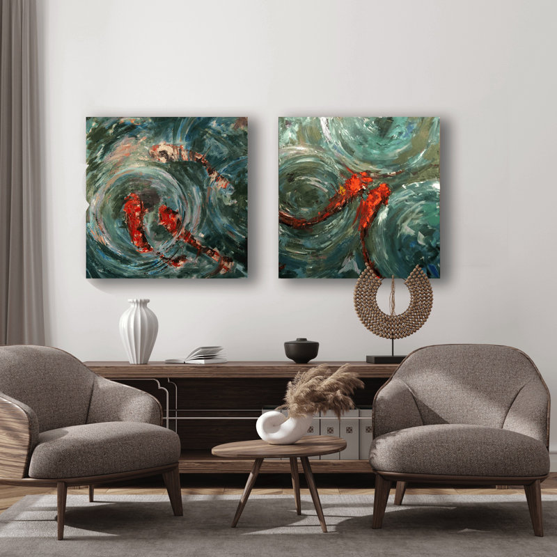Good Fortune Set I by John Beard - Artist Enhanced Canvas Print, 36" W x 36" H x 1.5" D, Unframed