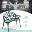 Elegant Aeruginous Cast Aluminum Patio Bench-1062887235