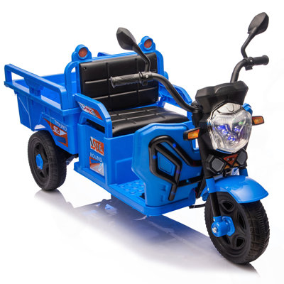 12V Kids Electric 3-Wheel Cargo Truck,2WD,Anti-Slip Wheels,Long Battery Life,Large Storage Space,Extra Wide Seat with LED Lights & Music,Stable Electric Trike for Toddlers,Recommended age: 3-6