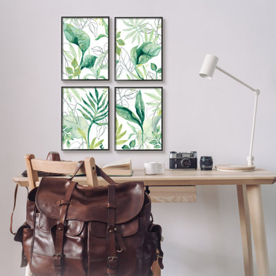 «A4-088-Giclee Varied Green Tropical Plant Leaves» par June Erica Vess