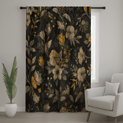 Rideaux de fenêtre Vintage Floral Illustration