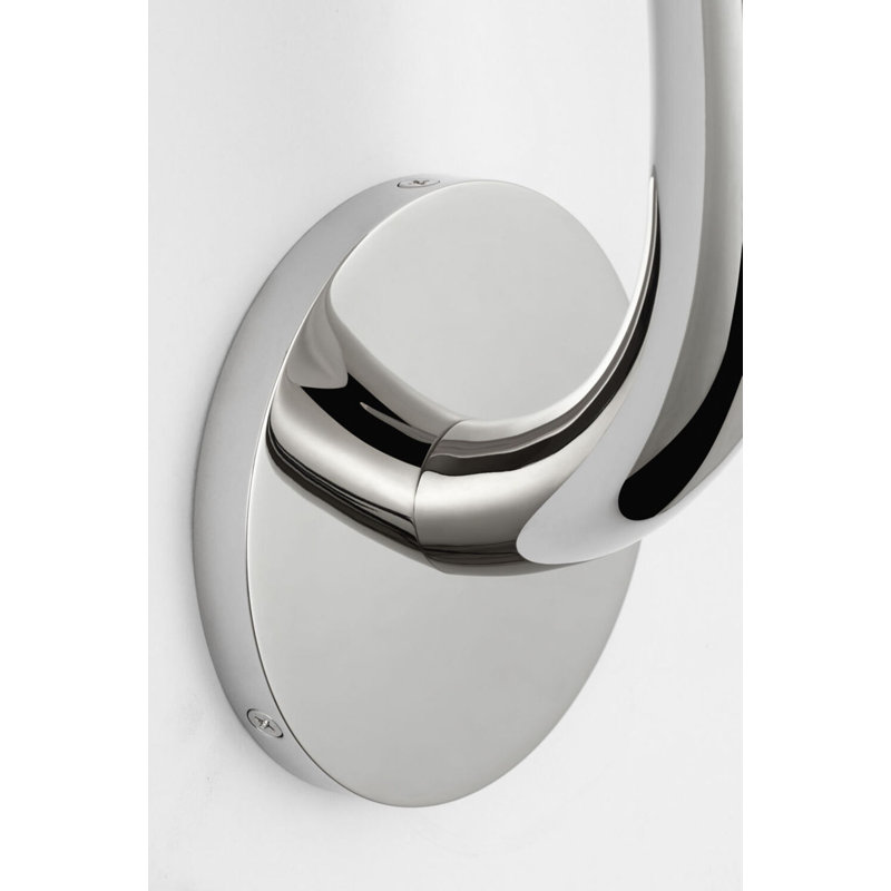 Rousseau Single Sconce with Etched Crystal, Polished Nickel