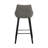 Culloden 26" Counter Height Armless Bar Stool with Footrest in Gray Velvet and Wood