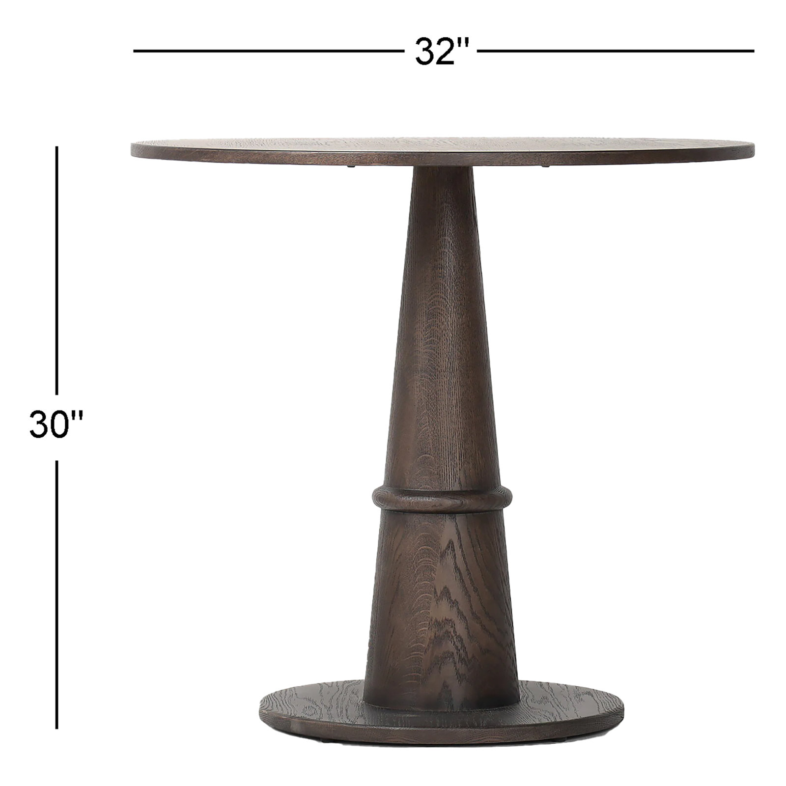 Beverly 32'' Round Dining Table, 30" H x 32" L x 32" W, Warm Gray Marble/Brown Oak