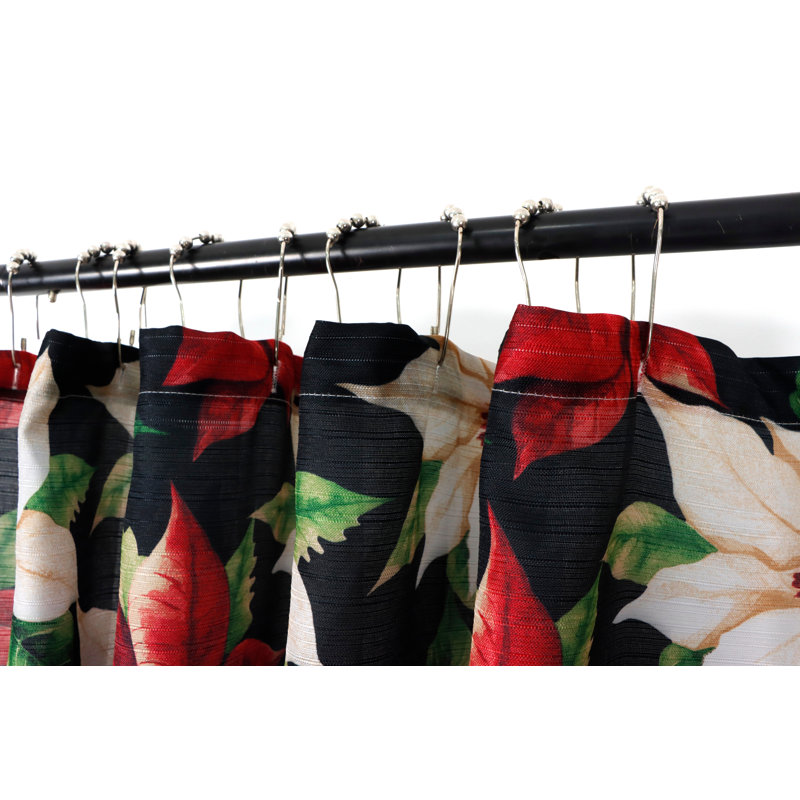Rideau de douche Christmas Poinsettia Feliz Navidad