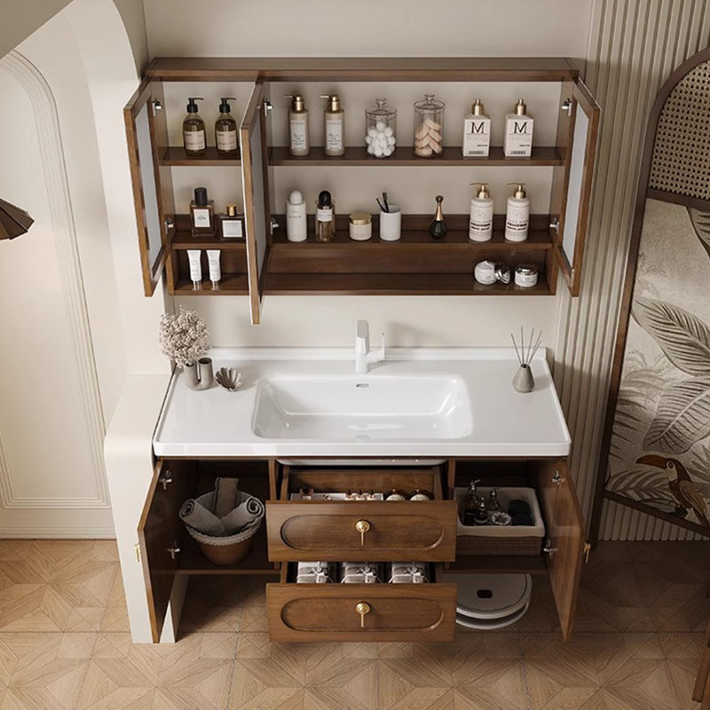Chinese style retro luxury bathroom cabinet