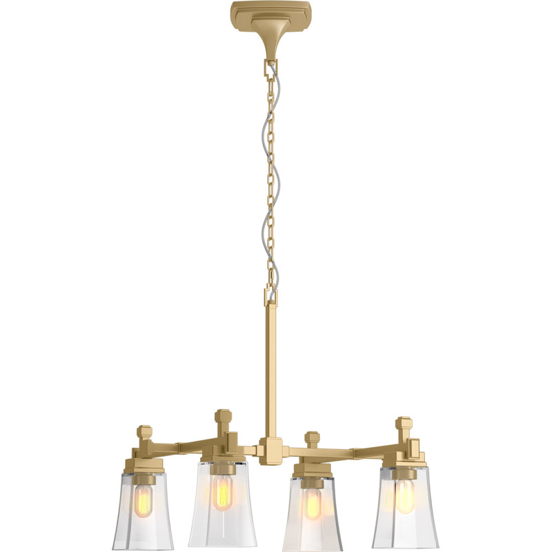 Riff 30.5 in. Four-Light Chandelier, Brushed Moderne