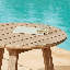 Keosauqua Round Acacia Solid Wood Outdoor Side Table - 60 cm W 60 cm D