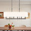 Lustre en tissu à 6 lumières sur îlot de cuisine 