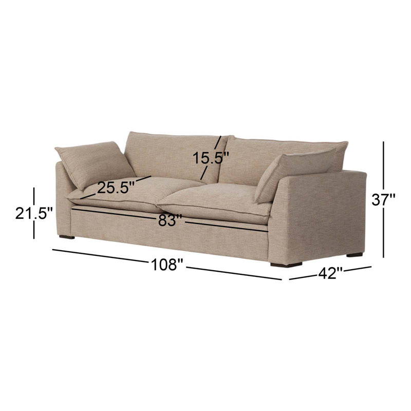 Kosa Sofa, Laken Stone Polyester Blend