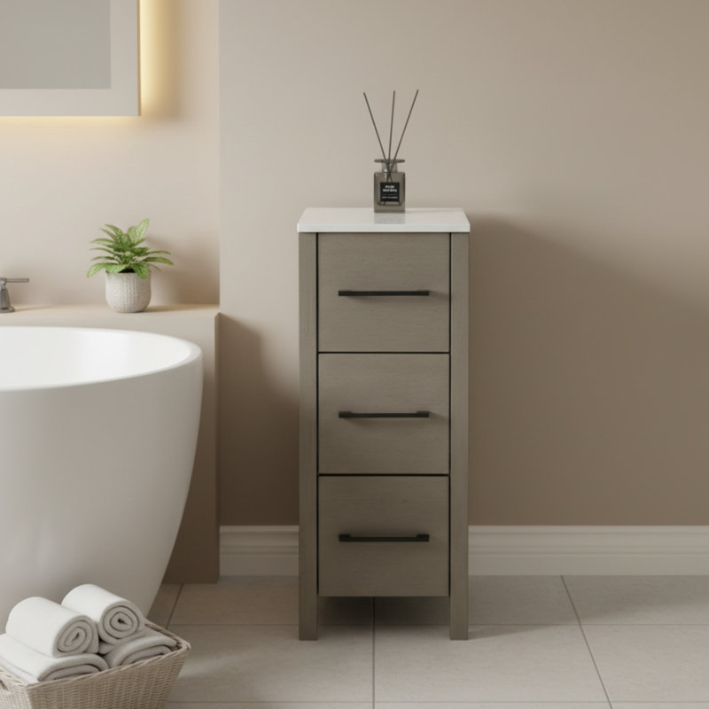 Meuble-lavabo 12 po , Gris foncé
