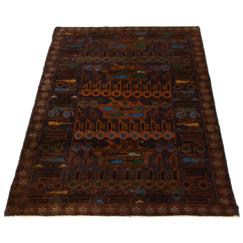 Tapis bleu marine foncé Rare War 3 pi 9 po x 7 pi 3 po