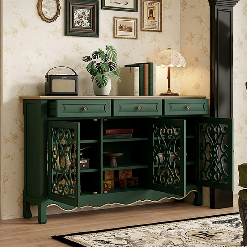 Banc de rangement vert en bois manufacturé, Vert