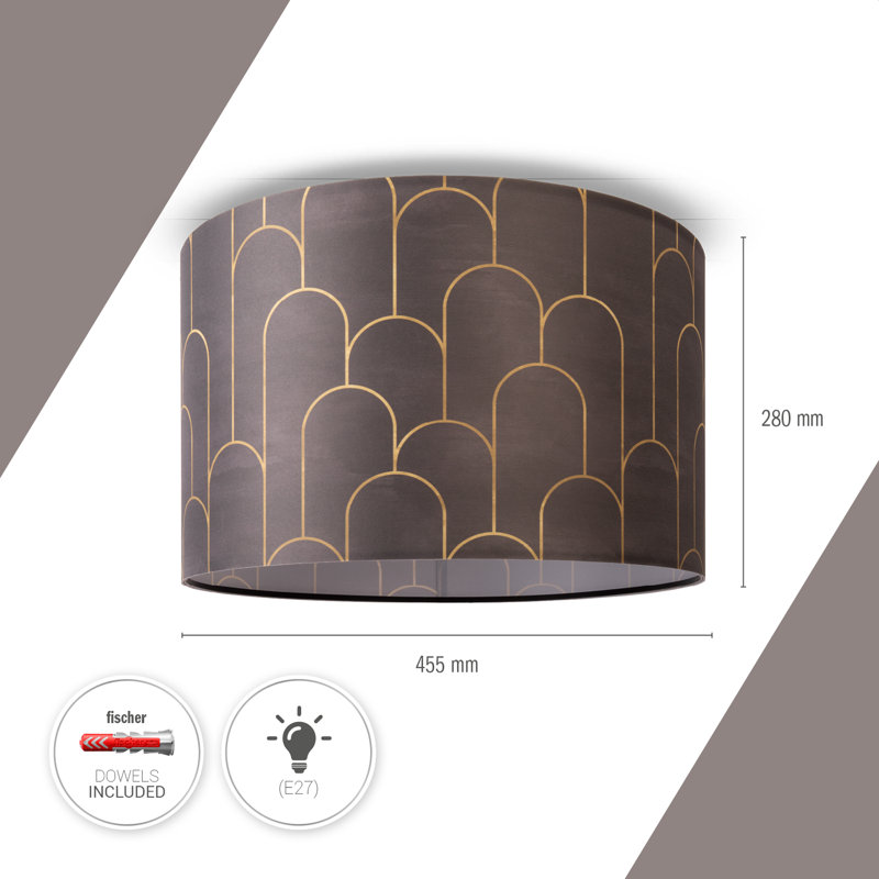 Aichele Fabric Flush Ceiling Light
