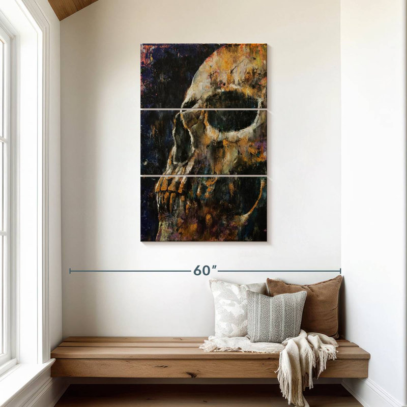 Hitzel Gold Skull, 45" H x 28" W