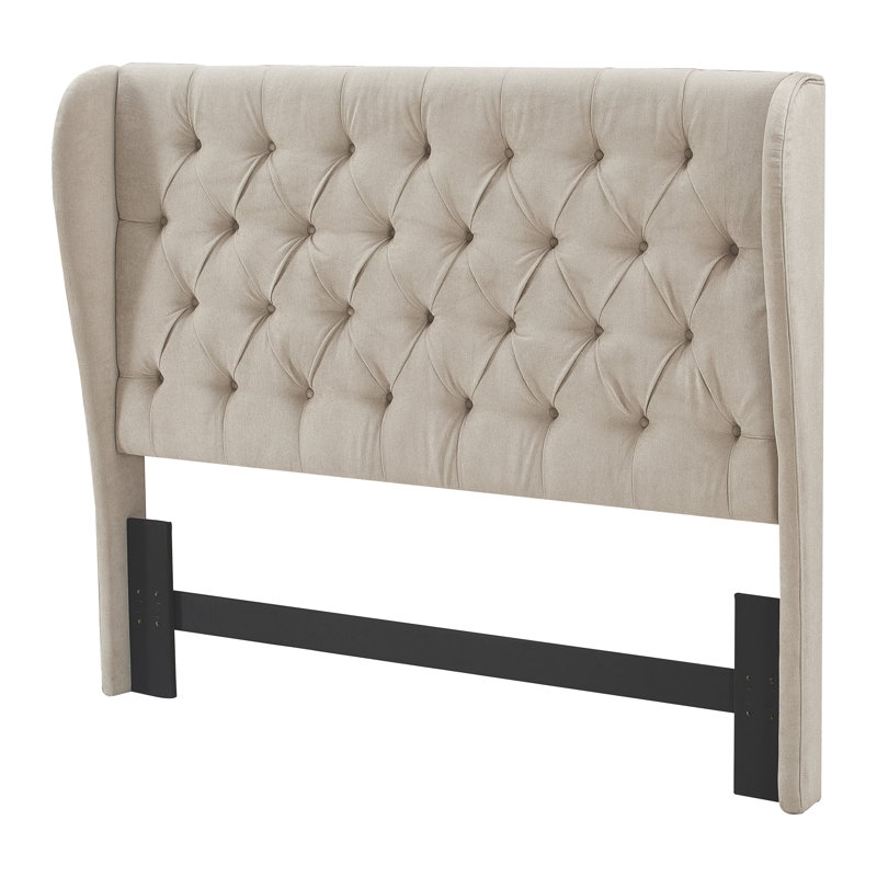 Upholstered Wingback Headboard, Queen, Dusty Mauve