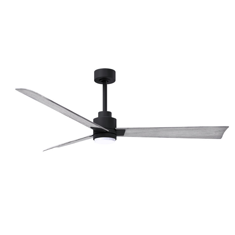 Ventilateur de plafond Alessandra, Ton bois de grange, Noir mat, 56"