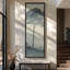 «Tranquil Tree Silhouette Over Misty Mountain Valley», reproduction d'art sur toile encadrée-880059458-880059457