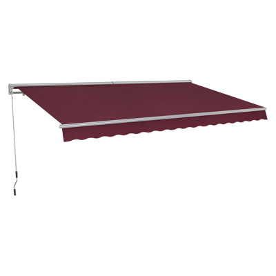Patio Awning  Sunshade Canopy with Half-Cassette for Manual Retractable Awnings