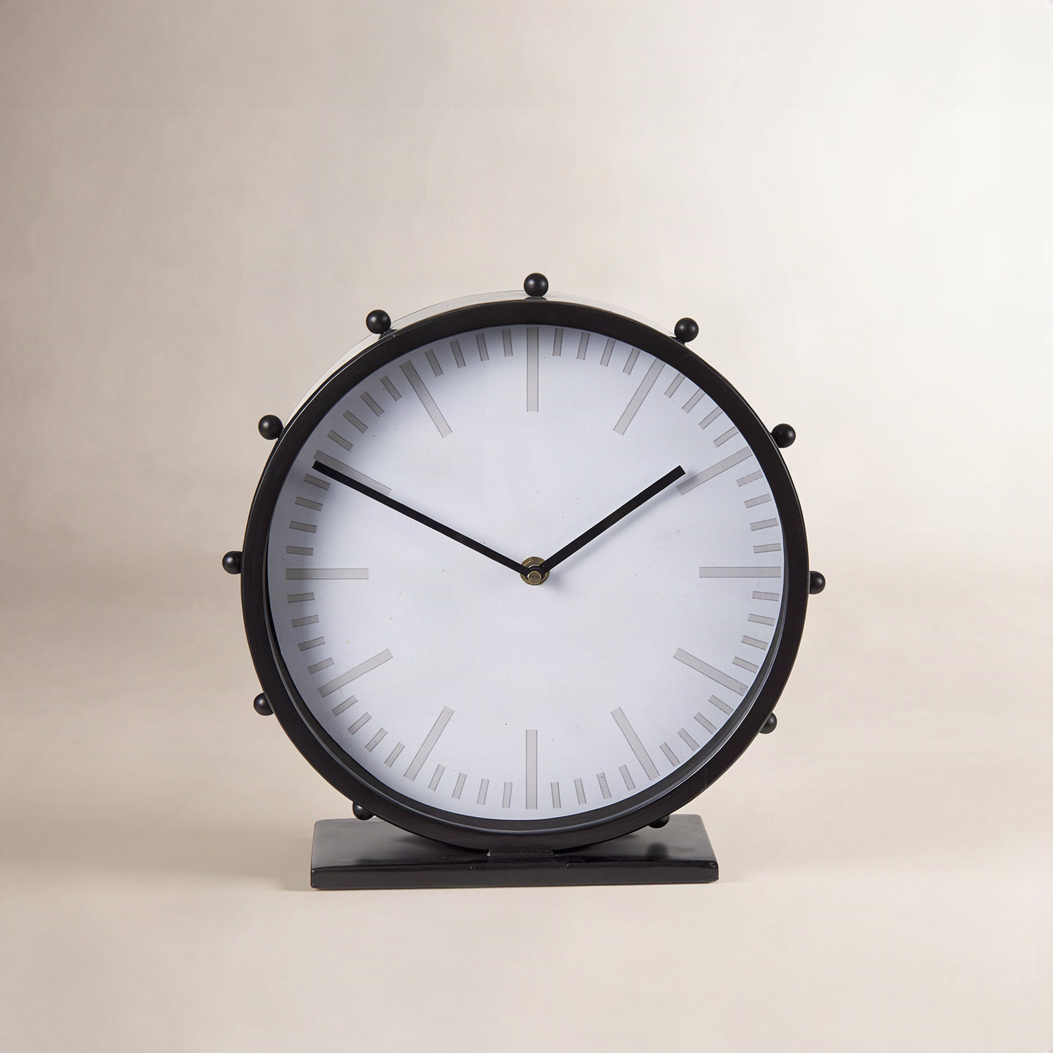Waylon Table Clock with Studs, Black